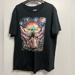 Star Wars Yoda/Vincent Van Gogh graphic tshirt size large P2P 22”
